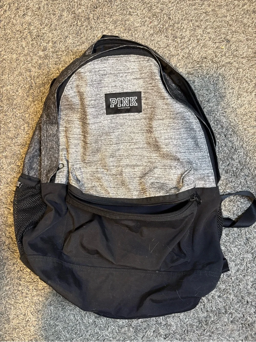 PINK Victoria's Secret Gray and Black Backpack